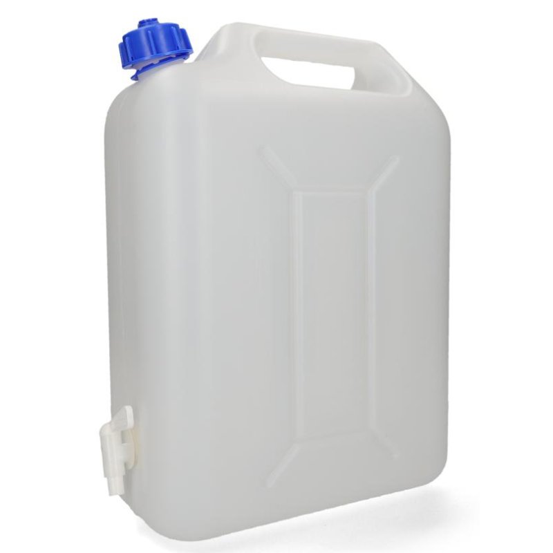 Cartrend jerrycan d'eau, blanc, avec robinet et fermeture